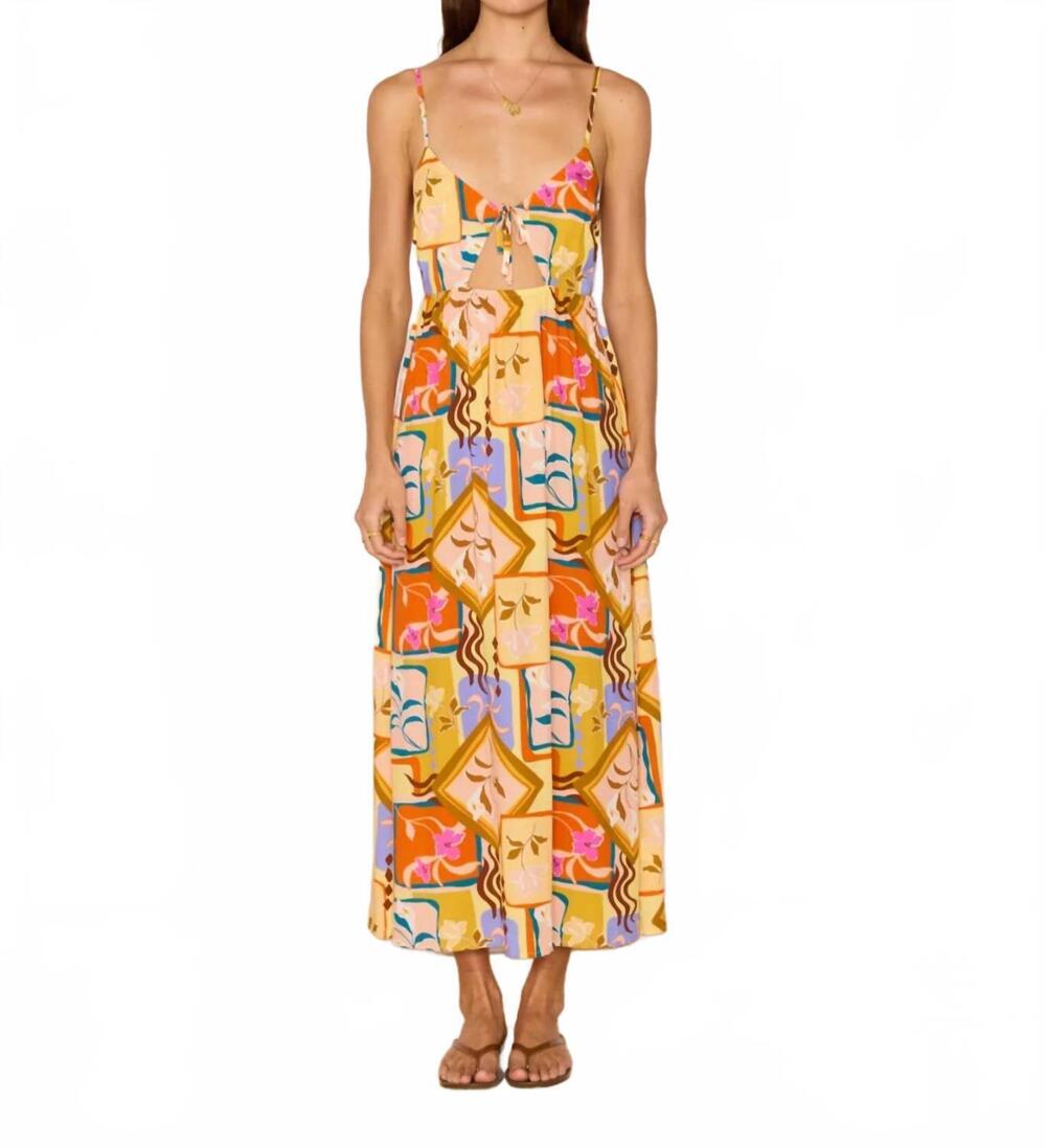 NEW MINKPINK rosin midi dress in multi print